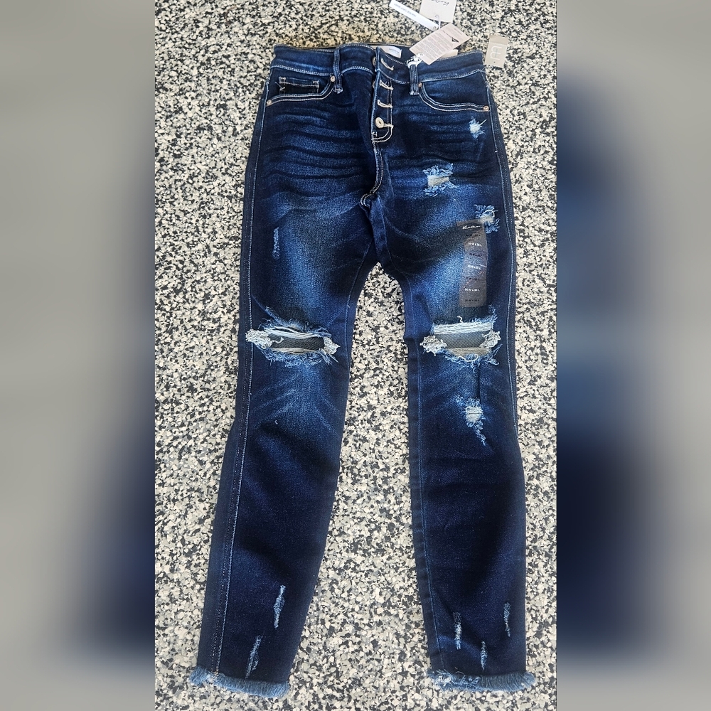 KanCan Dark Blue Distressed Skinny Jeans